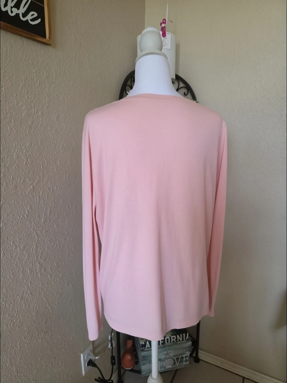 J. Crew Pink Long-Sleeve Graphic Top - Love Letter Motif